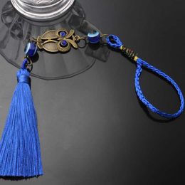 Garden Decorations Blue Eye Amulets Wall Hanging Home Decor Owl Tassel Ornament Home Good Luck Blessing Gift