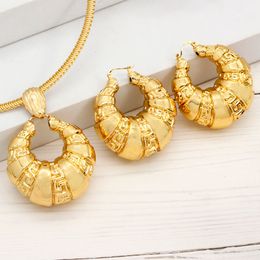 Wedding Jewelry Sets Brazilian Jewelry Set For Women 24K Gold Plated Copper Jewelery African Dubai Necklace Sets For Bridal Wedding Party Gifts 230613