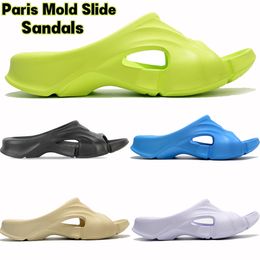 2023 Designer Slippers Paris Mould Slide Sandals Volt black White Blue Beige Luxury Mens Womens Slides Summer Beach Slipper outdoor flip flop sandal Eur 36-45