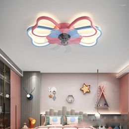 Modern LED Ceiling Fan Lamp For Kids Electric With Light Home Bedroom Study Room Decorative Remote Control Ventilator