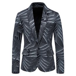 Men's Suits Blazers 9 Colours Fashion Printed Blazer Business Casual Classic Onebutton European size Mens Jacket 230613