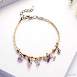 Bracelets New Chipped Beads Natural Gem Bracelet for Women Handmade Adjustable Jewellery R230614