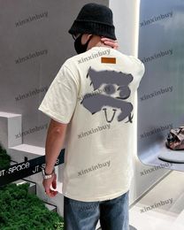 xinxinbuy Men designer Tee t shirt 23ss Back Letter Graffiti Print pattern short sleeve cotton women black white S-XL