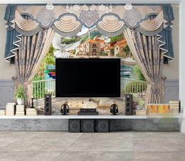 Wallpapers CJSIR Custom Wallpaper Mural 3D Stereo Ball European Curtain Scenery TV Background Wall Papers Home Decor Papel De Parede
