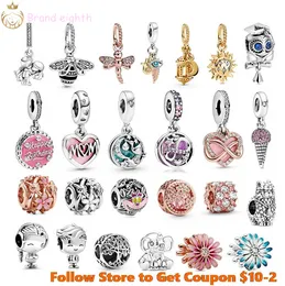 For pandora charms sterling silver beads bead Sparkling Infinity Heart Mum Script Heart charmes ciondoli DIY Fine