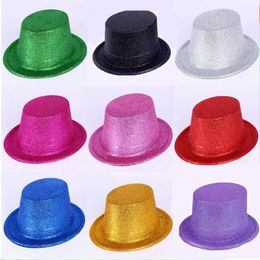 Party Hats Carnival Hat Powder Hat Magician Performances Hat 12pcslot mix Colour Party dance decoration 230615