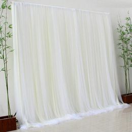 Curtain Ivory Tulle Chiffon Backdrop for Bridal Wedding Ceremony Curtains Po Booth Background born Baby Shower Party Decoration 230615