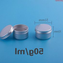 50ml Empty Cosmetic Metal Tin Containers Aluminium Jars Box Cream Tins Cans Packaging 50pcs/lot Screw Caphigh quantty Ouege