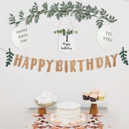 Party Decoration Happy Birthday Decoration First Birthday Boy Girl Party Banner 19th Children's Birthday Party Decoration Baby Shower Supplies 230615