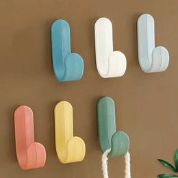 New Self Adhesive J Shape Hanging Hooks Nail-Free Space Saving Towel Plastic Hat Racks Keys Wall Hanger Hooks Storage Supplies