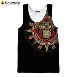 Men's Tank Tops Mexican Aztec Warrior 3D Vest Men Summer Fashion Casual Tank Tops Hip Hop Harajuku Streetwear Sleeveless Oversized Tops 230615