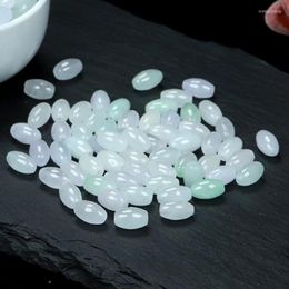 Loose Gemstones 6 9/8 12mm Grade A Myanmar Jadeite High Burma Jades Rice Beads For Jewellery Making Diy Necklace Bracelet Accessories