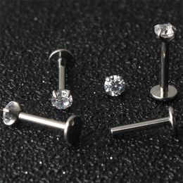 Labret Lip Piercing Jewellery 30pcslot Crystal Zircon G23 Ear Cartilage Tragus Stud Ring Body 230614