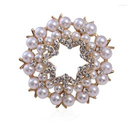 Brooches Edition Style Hollow Hexagonal Flower Set Auger Temperament Of Pearl Brooch Joker Costume Chain.scarves Buckle