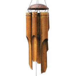 Garden Decorations Bamboo Wind Chimes Big Bell Tube Coconut Wood Handmade Indoor And Outdoor Wall Hanging Wind Chime Decorations Gift 230614