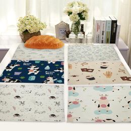 Table Napkin 1Pcs Cartoon Animal Print Placemats For Dining Cute Cow Linen Alpaca Art Doilies Kitchen Drink Placemat Bowl Pad