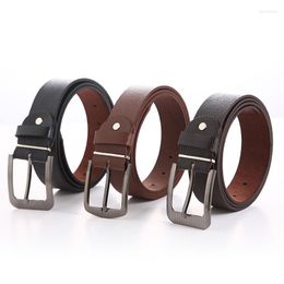 Belts Pin Buckle Belt Leather Cowhide Men'S Fashion Metal Alloy Adult Luxury Jeans Business Casual Waist Male Strap