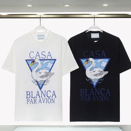 Casablanc Tshirt Summer Fashion Mens Womens Designers T Shirts Swan Kangaroo Print S Letter Cotton Tshirts Clothing Polos Short Sleeve