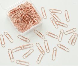 Pcs/Pkg Creative Rosegolden 28mm Paperclips Cute Kawaii Metal Paper Clip Bookmarks Office Supplies