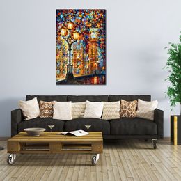 Modern Canvas Painting Landscape Art Londons Dreams Hand Painted Romantic Artwork Wall Decor