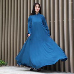 Ethnic Clothing Women Abayas Eid Ramadan Prayer Robe Muslim Solid Kaftans Islam Traditional Longue Dresses Dubai Turkey Loose Caftan Femme