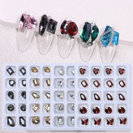 20pcs Mix Rhinestone Crystal AB Charm Luxury Nail Art Flatback Gems for Nail 3D Decoration Glitter Manicure Nail Diamond DIY For Women Girls Beauty