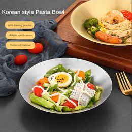 Bowls Stainless Steel Bamboo Hat Bowl Pasta Dish Cold Noodle Korean Tableware Golden Soup Western Household