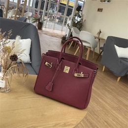 Top Platinum Bags Layer Designers Handbags Cowhide Lychee Grain Leather Women's Wedding Versatile Handbag Bride Large Capacity