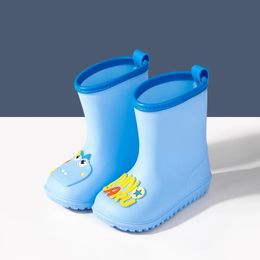 Boots Girls Boy Rubber Rain Boots Kids Girl Dinosaur Printed Children's Rubber Boots Waterproof Soft Rain Baby Water Shoes 230614