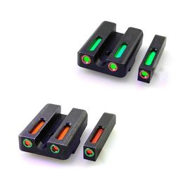 Red green Fiber Optic Front Scopes with Combat Rear Sight focuslock for GLOCK Pistols 9mm357 Sig 40458631097230g