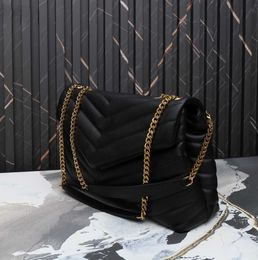 Original High Quality Women Tote Fashion Designer Luxury Handbags Purses LOULOU PUFFER CHAIN Bag Brand Classic Flip matte Leather Shoulder Bags2023