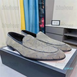 Men's Designer Moccasins Dress Shoes Horsebit Loafers MAXI CANVAS LOAFERS Slip-on slim apron-toe silhouette