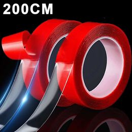 New 200CM Double Sided Adhesive Tape Transparent Traceless Adhesive Sticker Glue Waterproof Heavy Duty Tape Strips For Decorations