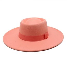 2021 Black cap female British wool hat fashion party flat top hats pin fedoras woman for a street-style shooting3025