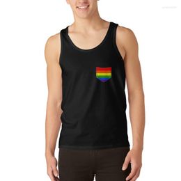 Men's Tank Tops Rainbow Pocket Top T-shirt Sports Singlet For Men
