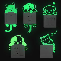 Glow-in-the-dark Stickers Luminescent Home Room Decoration Decal Cat Fairy Switch Prompts Fluorescent Wall Stickers