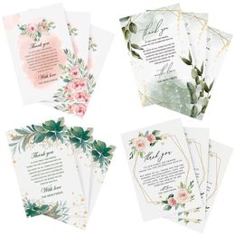 Greeting Cards 50pcs Card Table Centrepieces Event Ornament Flower Leaves Wedding Gratitude Labels Decors Thank You Cards Can't be Customised 230615