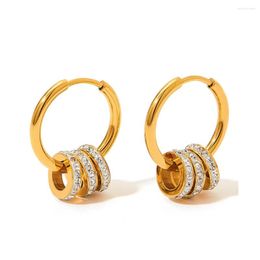 Hoop Earrings AENSOA 316L Stainless Steel Gold Color For Women Small Simple Round Circle Huggies Ear Rings Steampunk Accessories