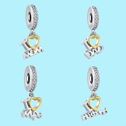 925 sterling silver charms for pandora Jewellery beads Charm 925 Bracelet I Love Mom Dad Wife Husband Dangle