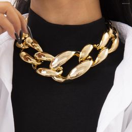 Chains Hip Hop Irregular Thick Necklace For Men 2023 Punk Exaggerated Gold Color Hollow Collar Necklaces Girls Fashion Jewelry