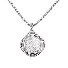 Infinite Loop Pendant Necklace for Women Stylish Chic White Gold Plated Brass CZ Necklace Jewellery