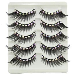 Makeup Tools Show diamond eyelashes thick and long stage makeup exaggerated false 5 pairs of boxed wholesale 230614