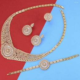 Necklace Earrings Set GODKI Spring Collection 4PC Baguette CZ Africa Cubic Zirconia Jewellery For Women Wedding Dubai Bridal