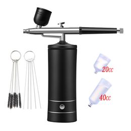 Spray Guns Nail Airbrush Air Compressor Cake Painting Craft Coloring Hair Dyeing Tattoo Makeup Spray Gun Water Skin Hydrating Nano Sprayer 230615