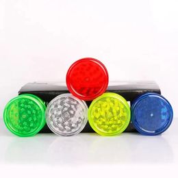 60mm Plastic Tobacco Grinders 3 Layer Grinder Smoking Pipes Acrylic Herb Grinders Smoking Accessories 111QH