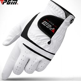 Sports Gloves PGM GOLF GLOVES SHEEPSKIN GENUINE PU LEATHER GLOVE LEFT RIGHT HAND 1 PC WITH BALL MARKER DROP 230615