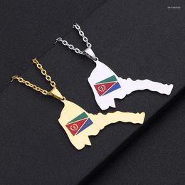 Pendant Necklaces Arrival Eritrea Map Flag Big Necklace Stainless Steel Men Women Hip Hop Style Ethnic Jewelry Gift