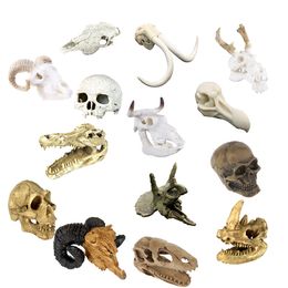 Decorative Objects Figurines Reptile Terrarium Vivarium Ornament Decor Snake Hide Cave Skull Head 230614