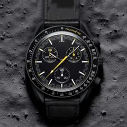 Designer relógio lua relógio masculino lua relógios quarta missão para a lua 42mm luxo biocerâmica planeta montre edição limitada mestre