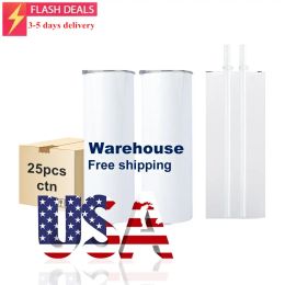 20oz Straight Mugs 20OZ Sublimation Tumblers Heat Press Double Wall Insulated Cups USA CA Warehouse Fast Delivery JN15